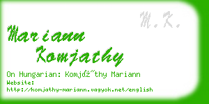 mariann komjathy business card